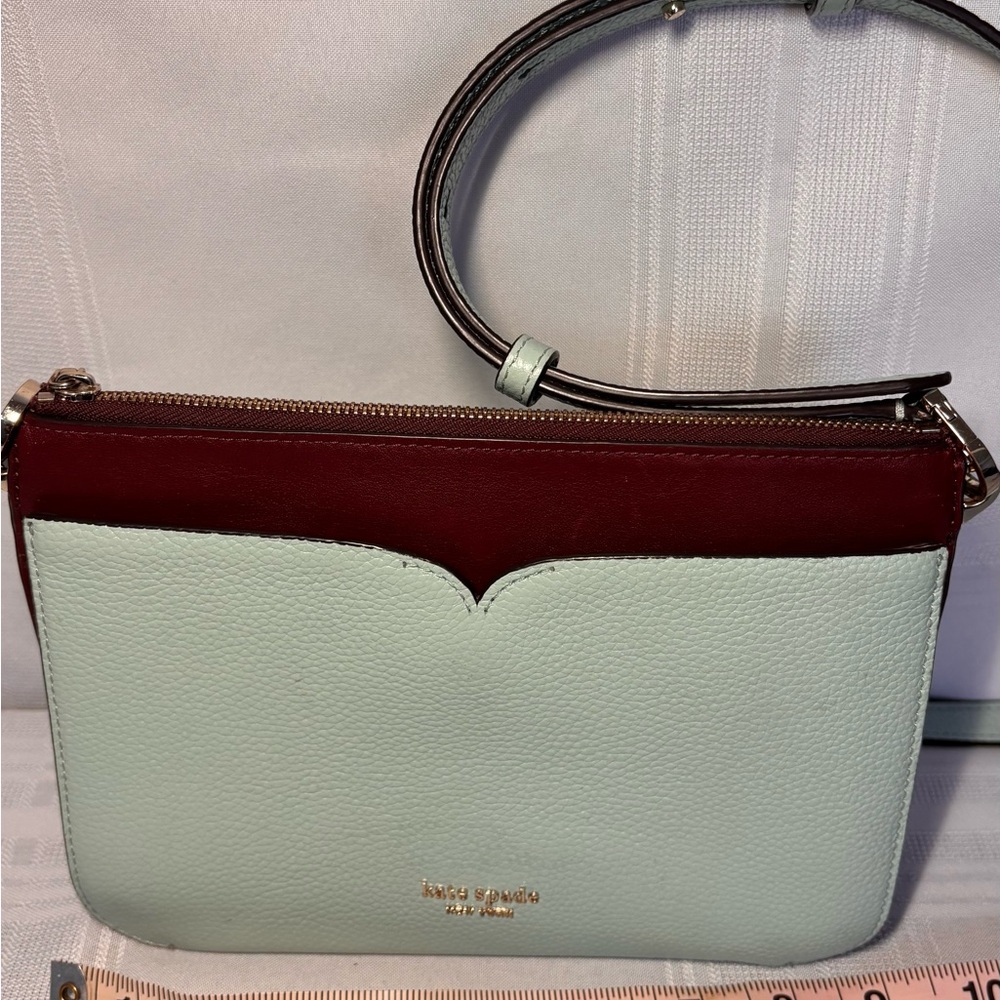 Kate Spade Two-Tone Crossbody in Burgundy and Mint
